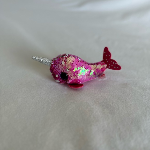 Ty Pink Sequins Nelly Narwhal - Picture 2 of 3